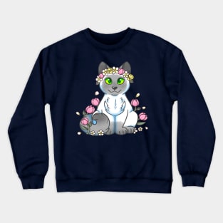 Flower Crown Kitty Crewneck Sweatshirt